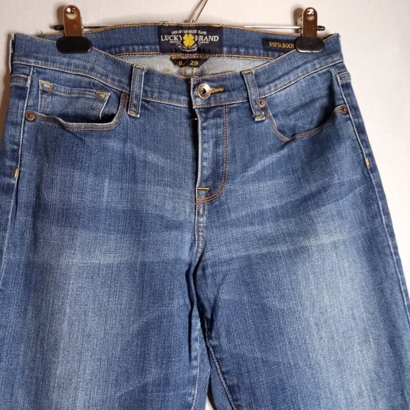 Lucky Brand Too Tough To Die Sofia Boot Women's Denim Jeans Sz. 8 - Picture 3 of 7